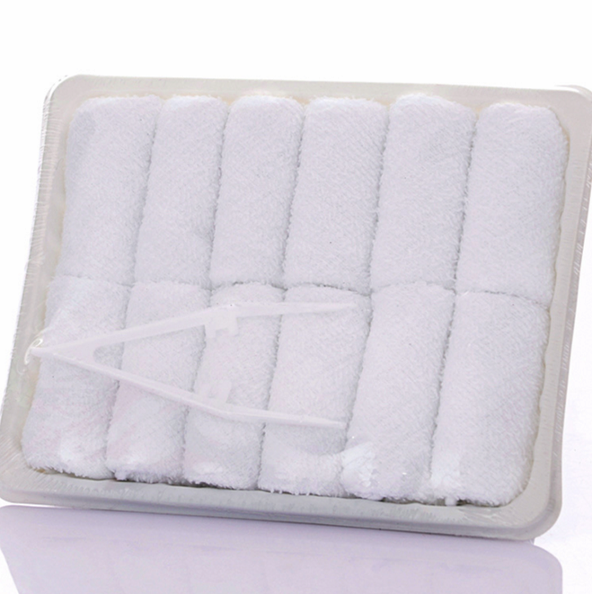 airline hot cold towel with tray and tong